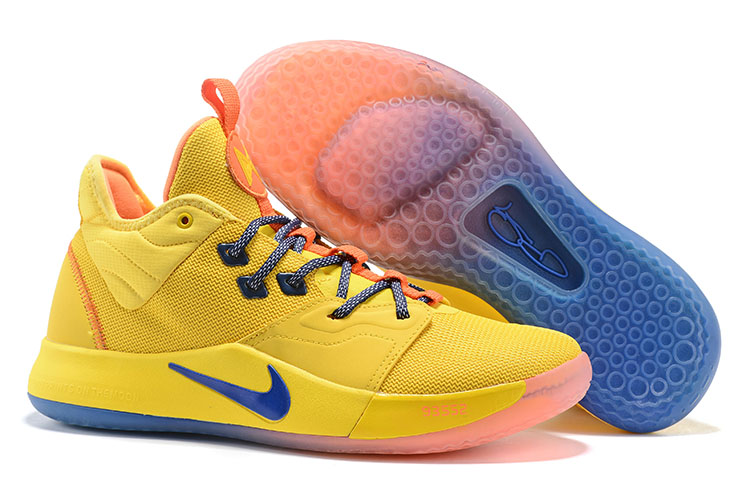 New Nike PG 3 Yellow Blue Pink Shoes